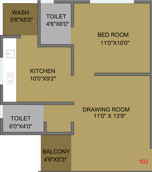 1 BHK Flat in Shree Ambica Gokul Residency in Kalol, Gandhinagar - Image 812933