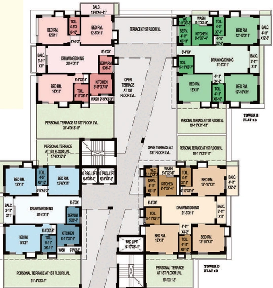 Floor Plan of Vinayak Rain Tree in Kankurgachi, Kolkata - Image 158716