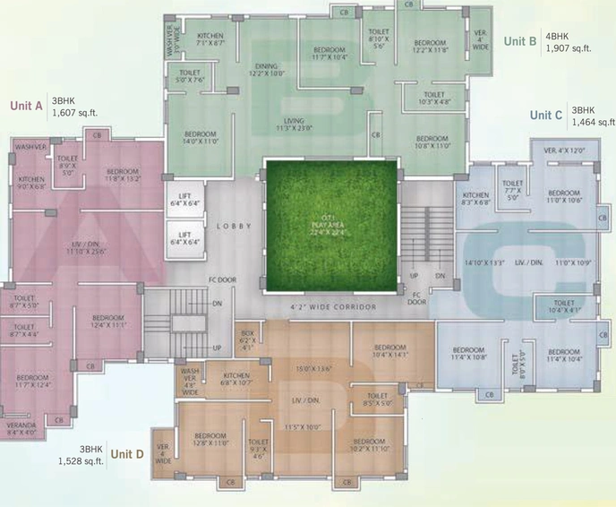 Floor Plan of Vishnu Primus in Bhowanipore, Kolkata - Image 158761