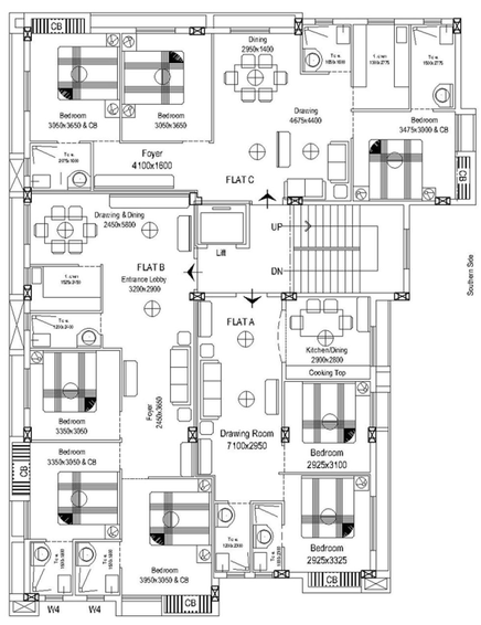 Floor Plan of Meharia Oxford Devaa in Kalighat, Kolkata - Image 158798