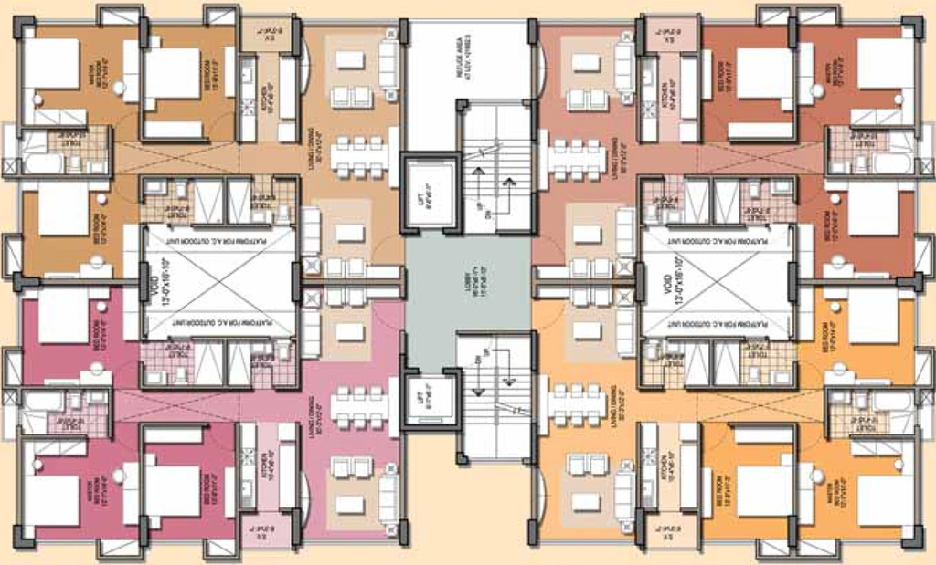 Floor Plan of Sashwaat Mandeville Garden Court 3 in Ballygunge, Kolkata - Image 158814