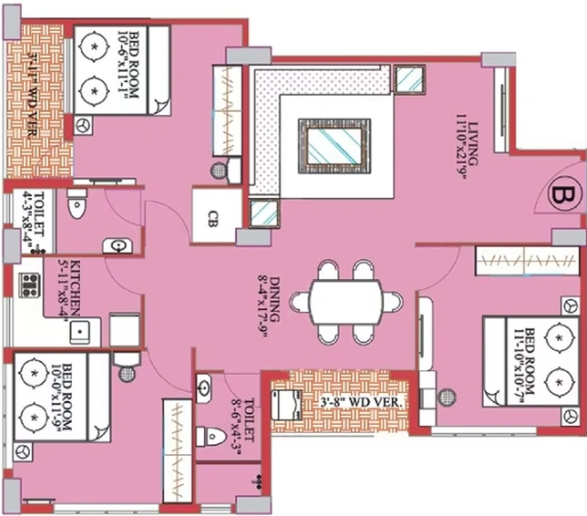 3 BHK Flat in Meharia Windsor Heights in EM Bypass, Kolkata - Image 813016