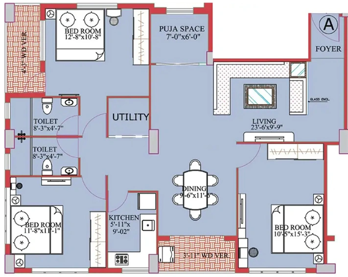 3 BHK Flat in Meharia Windsor Heights in EM Bypass, Kolkata - Image 813017