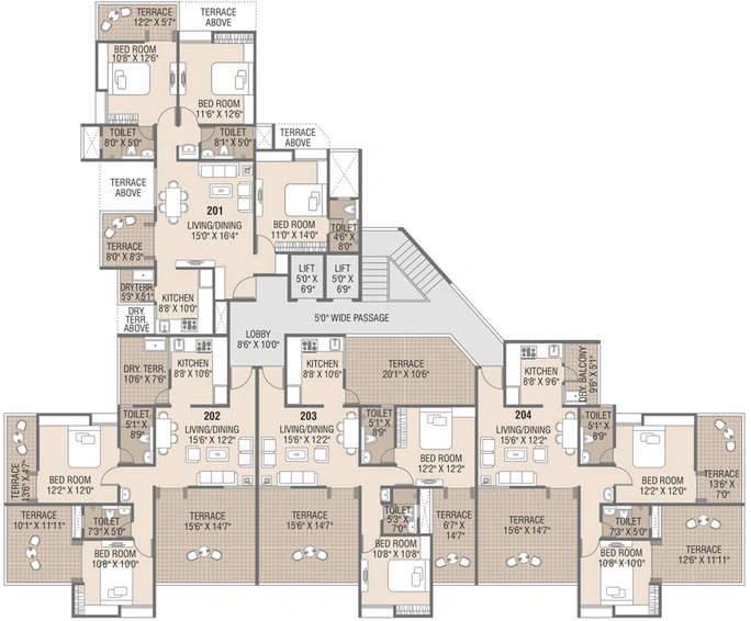 Floor Plan of Urban Polaris in Hadapsar, Pune - Image 113755