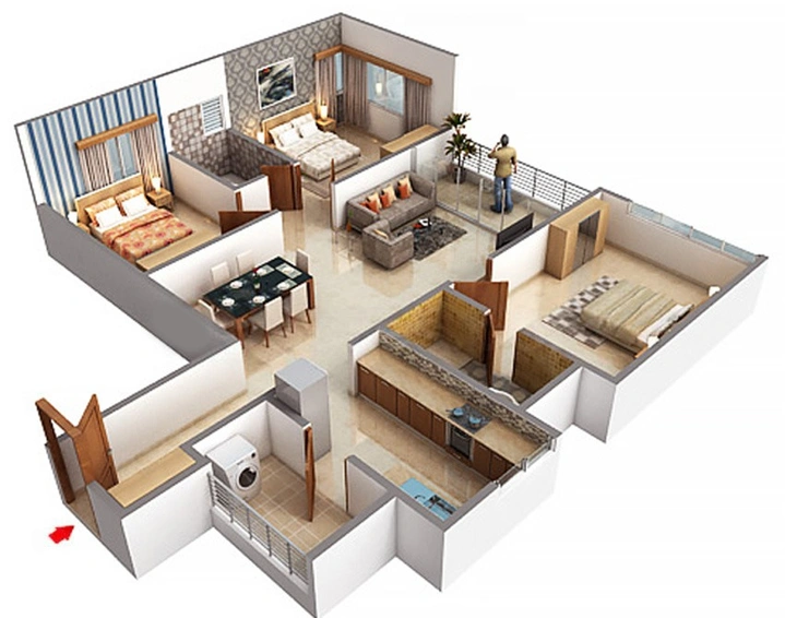 3 BHK Flat in Salarpuria Silveroak Estate in Rajarhat, Kolkata - Image 813102