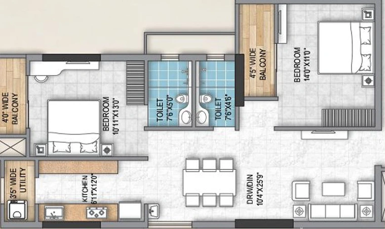 2 BHK Flat in Susritam Sushree Paradise in Gothapatna, Bhubaneswar - Image 813133