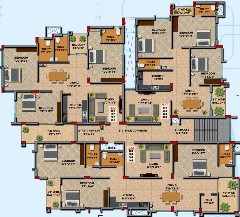 Floor Plan of Think Roof Ekayan in Patrapada, Bhubaneswar - Image 159291