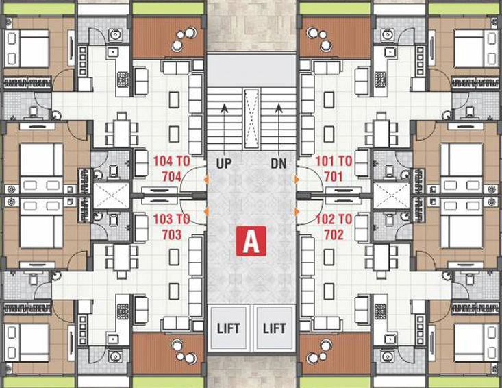Floor Plan of Labh Heights in Sector 26, Gandhinagar - Image 159413