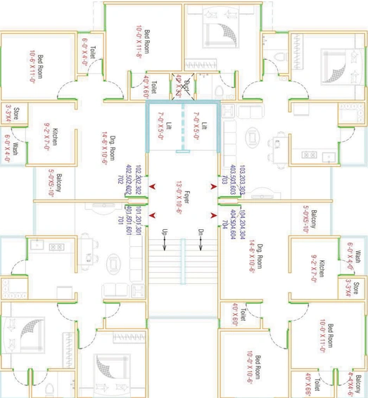 Floor Plan of Krishna Orchid in Nana Chiloda, Ahmedabad - Image 159428