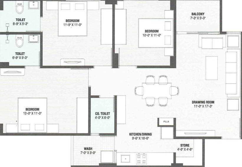 3 BHK Flat in Shreeji Kunj 28 in Vavol, Gandhinagar - Image 813196