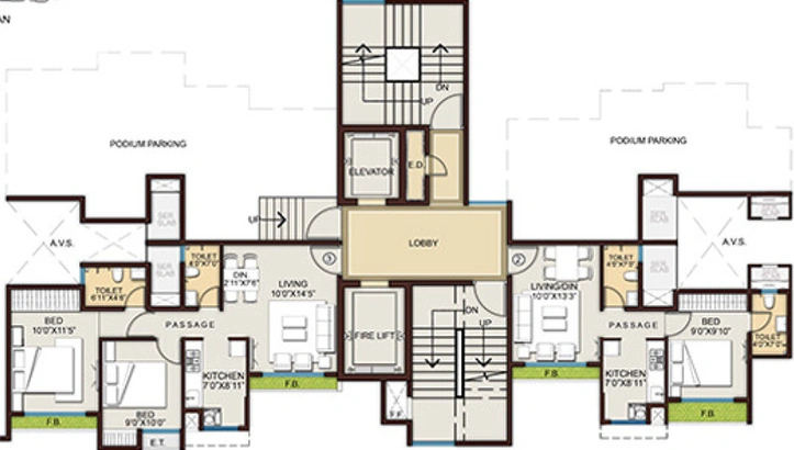 Floor Plan of Ashar 16 in Thane West, Thane - Image 113699
