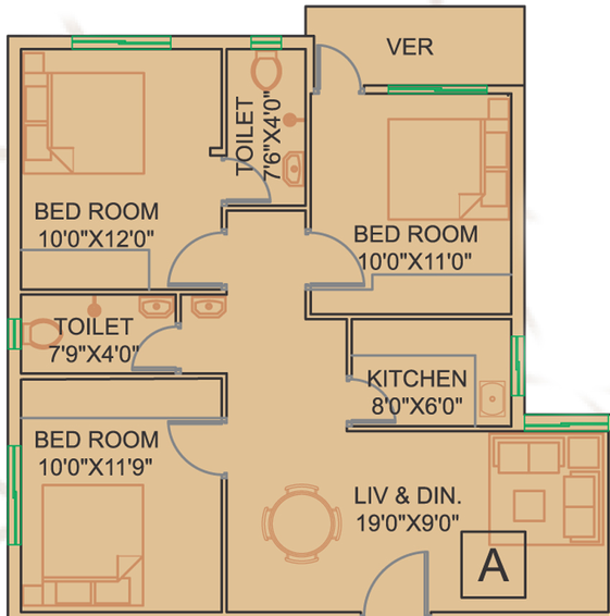 3 BHK Flat in GPS Meena Aurum Phase 3 in New Town, Kolkata - Image 813228