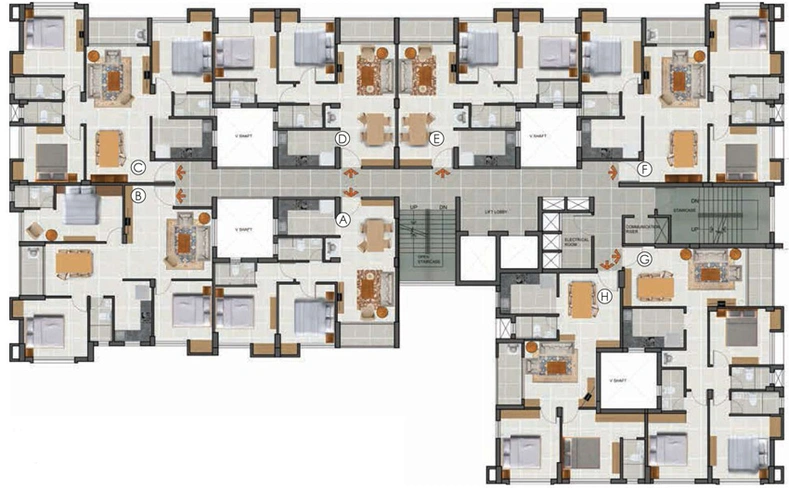 Floor Plan of Ambey Eco Valley in New Town, Kolkata - Image 159595