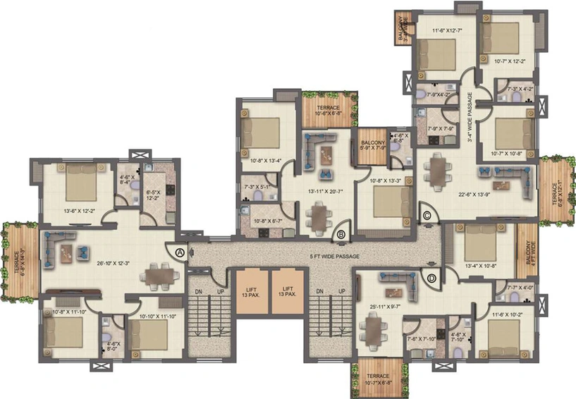 Floor Plan of Ambient Winds in Kalikapur, Kolkata - Image 159621