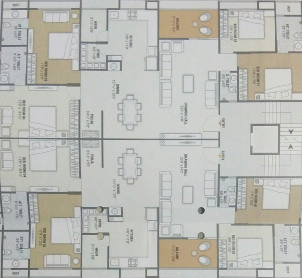 Floor Plan of Shreeji Kanam Residency in Kudasan, Gandhinagar - Image 159710