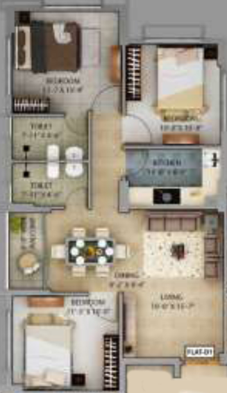 3 BHK Flat in Panchmukhi Pearl in Narendrapur, Kolkata - Image 813294