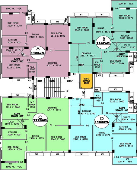 Floor Plan of Ashirbad Heritage in Nayabad, Kolkata - Image 159834