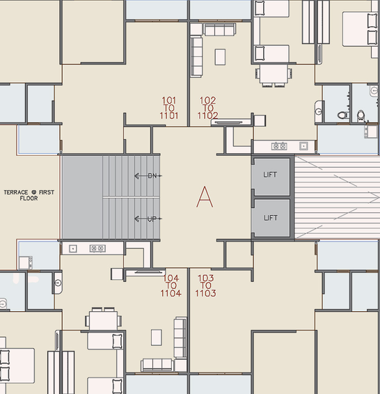 Floor Plan of Shree Malhar Residency in Shahibaug, Ahmedabad - Image 159904