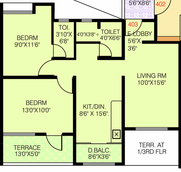 2 BHK Flat in Golden Nest in Lohegaon, Pune - Image 745747