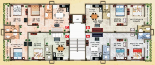 Floor Plan of Kwality Oasis in Rajarhat, Kolkata - Image 159933