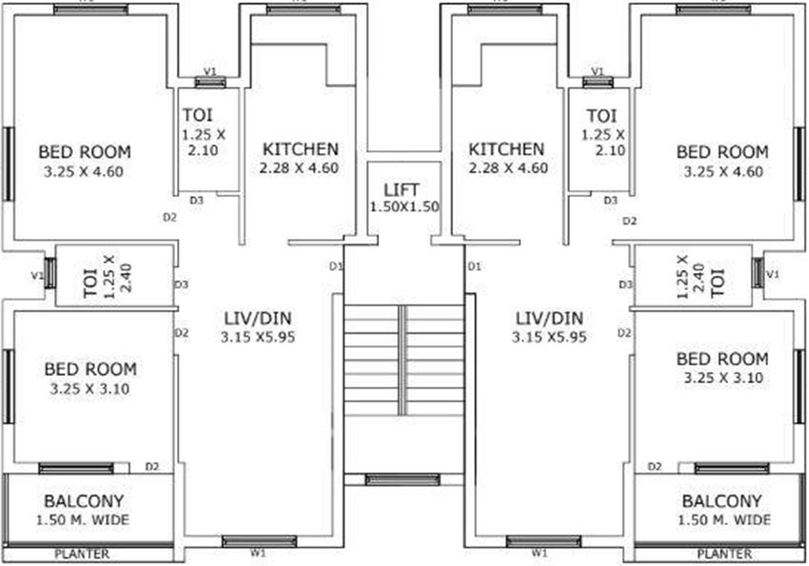Floor Plan of Adwalpalkar Sentia in Chimbel, Goa - Image 159994