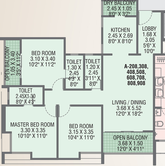 3 BHK Flat in Samruddhi JD Gaatha in Lohegaon, Pune - Image 745946