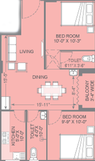 2 BHK Flat in Ditya Urban Mansion in Sovabazar, Kolkata - Image 813425