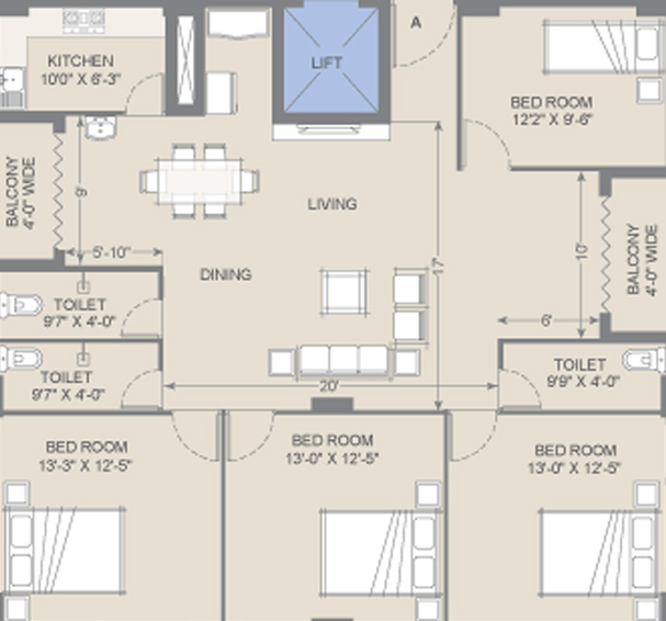 4 BHK Flat in Ditya Urban Mansion in Sovabazar, Kolkata - Image 813428