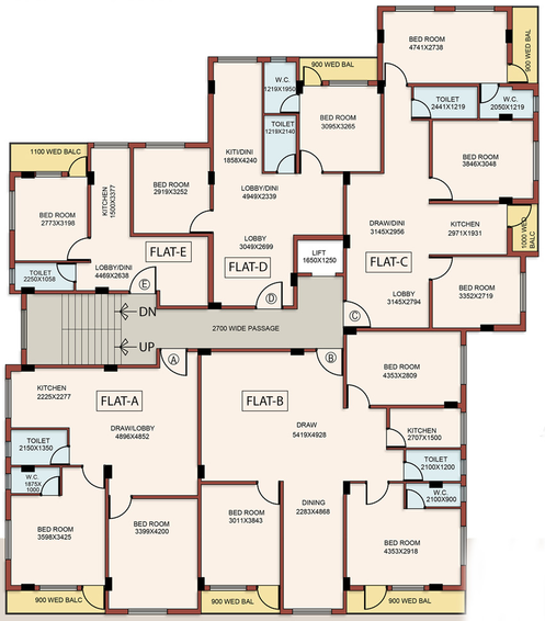 Floor Plan of Kappa White House in New Town, Kolkata - Image 160175