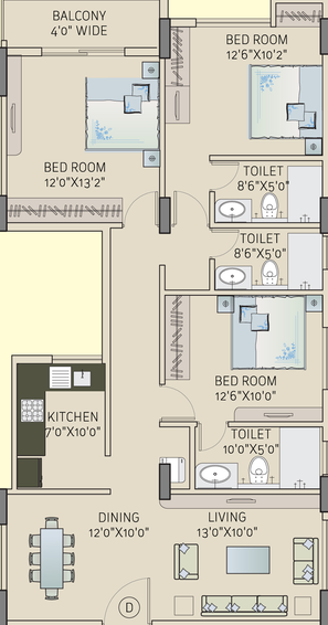 3 BHK Flat in Saltee Splendora in Rajarhat, Kolkata - Image 813477