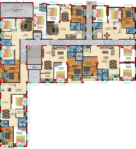 Floor Plan of Shovona Heights in Dum Dum, Kolkata - Image 160258