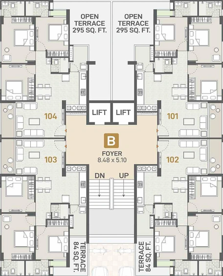 Floor Plan of TSA Maple Skyview in Nava Naroda, Ahmedabad - Image 160419