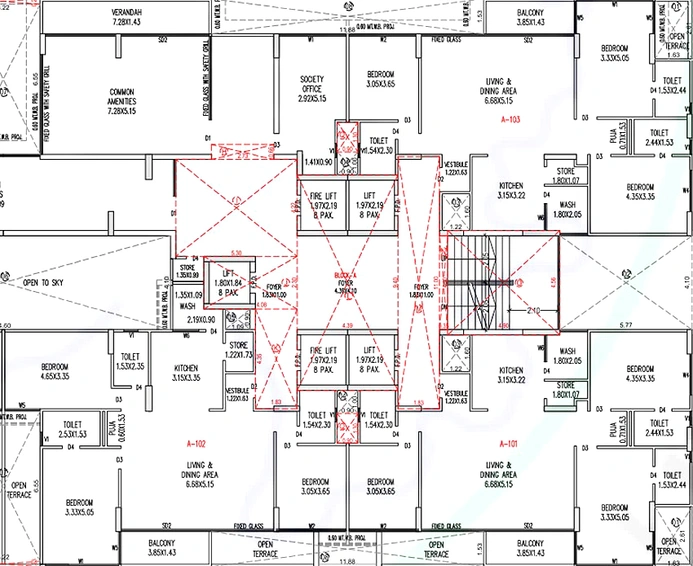 Floor Plan of Navroop Megh Malhar Indigo in Sargasan, Gandhinagar - Image 160788