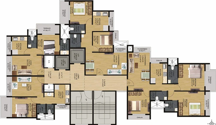 Floor Plan of Mahima The lake View in Belapur, Navi Mumbai - Image 160851