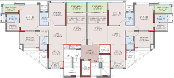 Floor Plan of SK Fortune Ankur Apartment in Erandwane, Pune - Image 114073