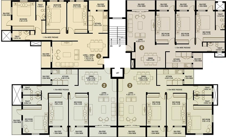 Floor Plan of Kamat Gardens in Mapusa, Goa - Image 160949