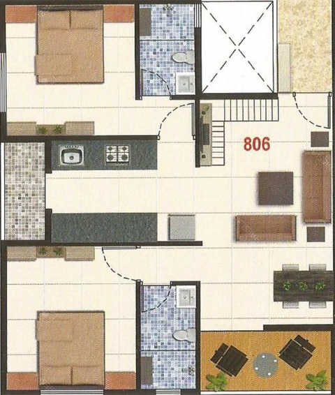 2 BHK Flat in Pooja Enclave in Indira Nagar, Nashik - Image 813722