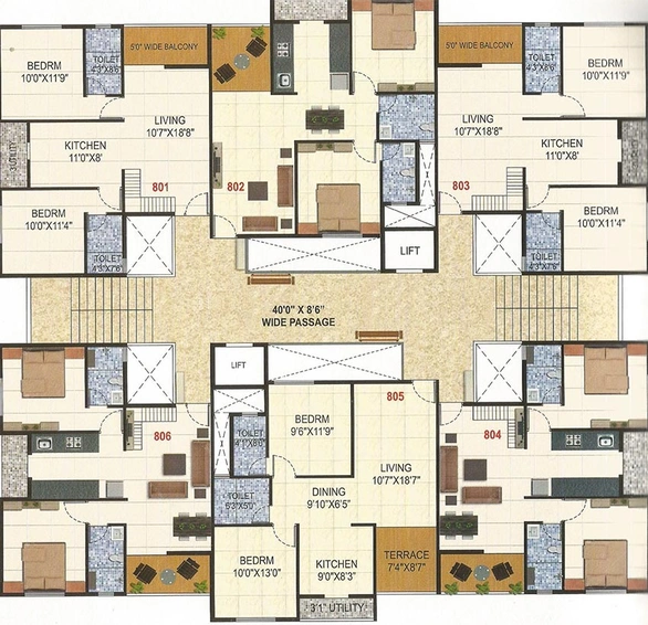 Floor Plan of Pooja Enclave in Indira Nagar, Nashik - Image 161016