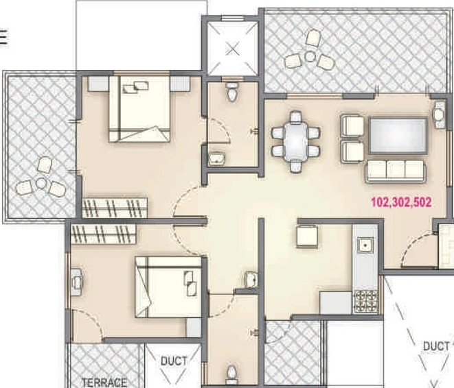 2 BHK Flat in Yash Wisteria in Wakad, Pune - Image 746325