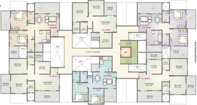 Floor Plan of Yash Wisteria in Wakad, Pune - Image 114096