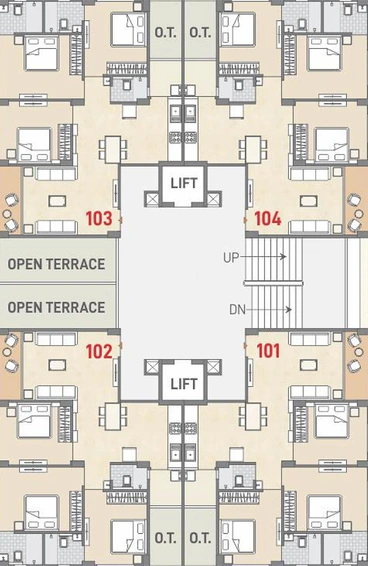 Floor Plan of Nakshtra Skyview in Nana Chiloda, Ahmedabad - Image 161430