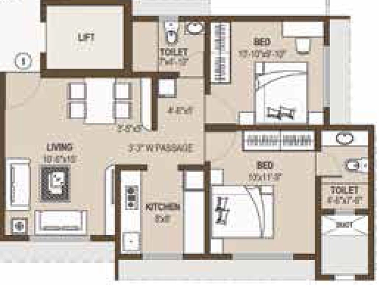2 BHK Flat in SKG Eastern Winds in Kurla East, Mumbai - Image 813873