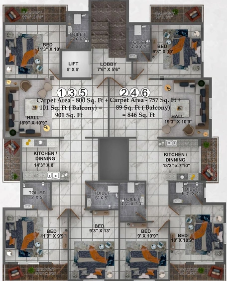 Floor Plan of Brijwasi Nikunj in Indira Nagar, Nashik - Image 161648