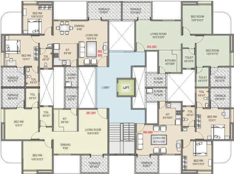 Floor Plan of Yash Sankul in Pimpri Chinchwad, Pune - Image 114654
