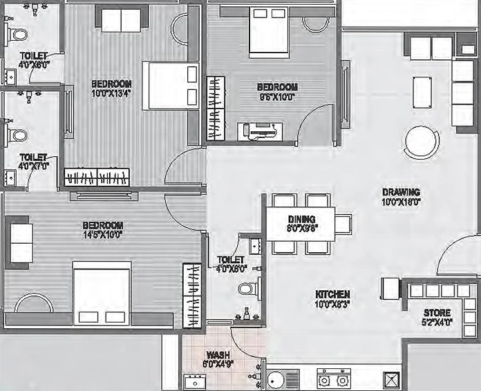 3 BHK Flat in Aditya Navpad Green in Kalol, Gandhinagar - Image 813930