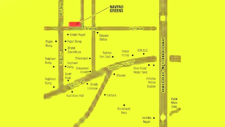 Location of Aditya Navpad Green in Kalol, Gandhinagar - Image 161680