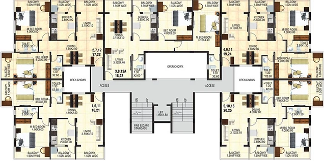 Floor Plan of Nanu Sapana Vista in Margao, Goa - Image 161732