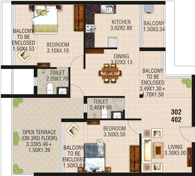 2 BHK Flat in Supreme Colo Tower in Margao, Goa - Image 813975