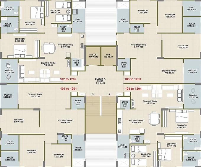 Floor Plan of Avi Ornet Heights in Nana Chiloda, Ahmedabad - Image 161896