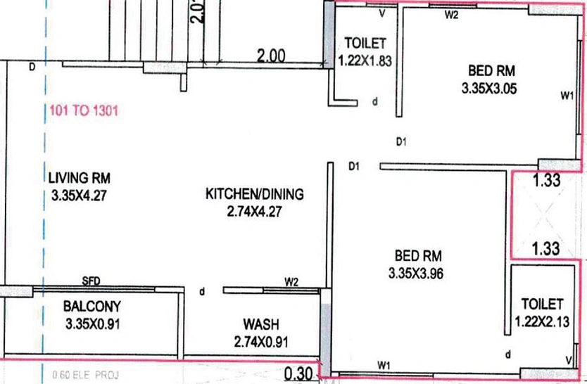2 BHK Flat in Pramukh Amaya in Palanpur, Surat - Image 814008